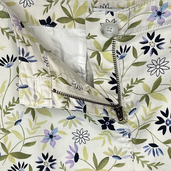 J Jill Skirt Live In Womens Sz 8P Multi-Color Floral Cotton Blend Stretch Zip - Picture 5 of 9